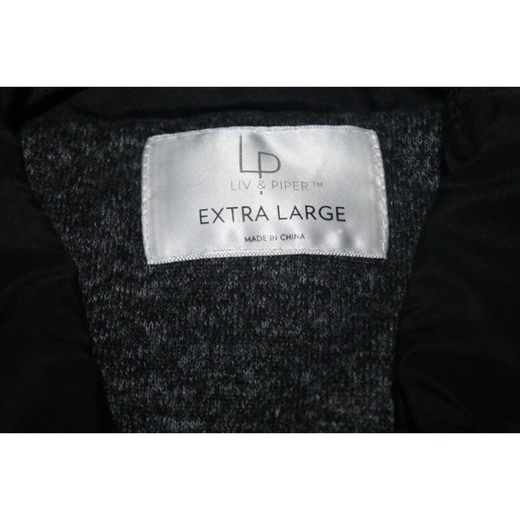 Women's XL Puffer Vest Jacket Black Quilted Sleeveless Zip and Button Up Lined - Picture 2 of 7